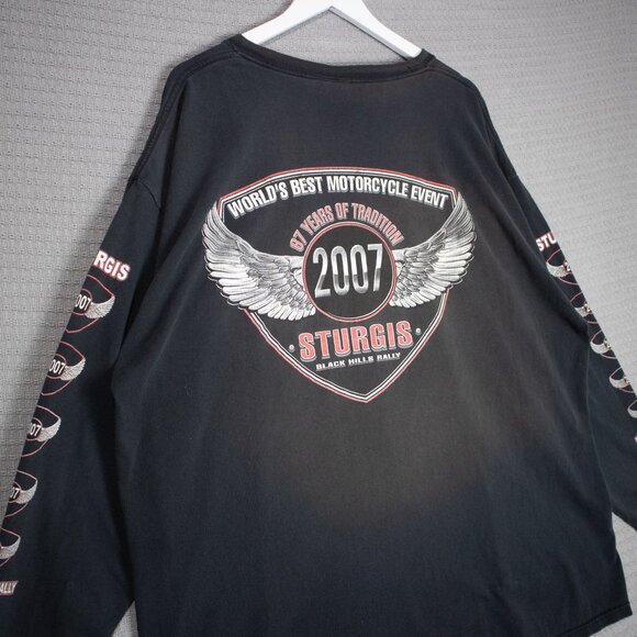 Sturgis Distressed Black Hills Rally Longsleeve Tee 2007 / - Picture 7 of 8